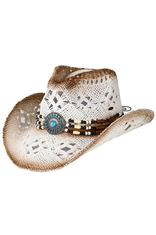 Wooden Bead Band Cowboy Hat