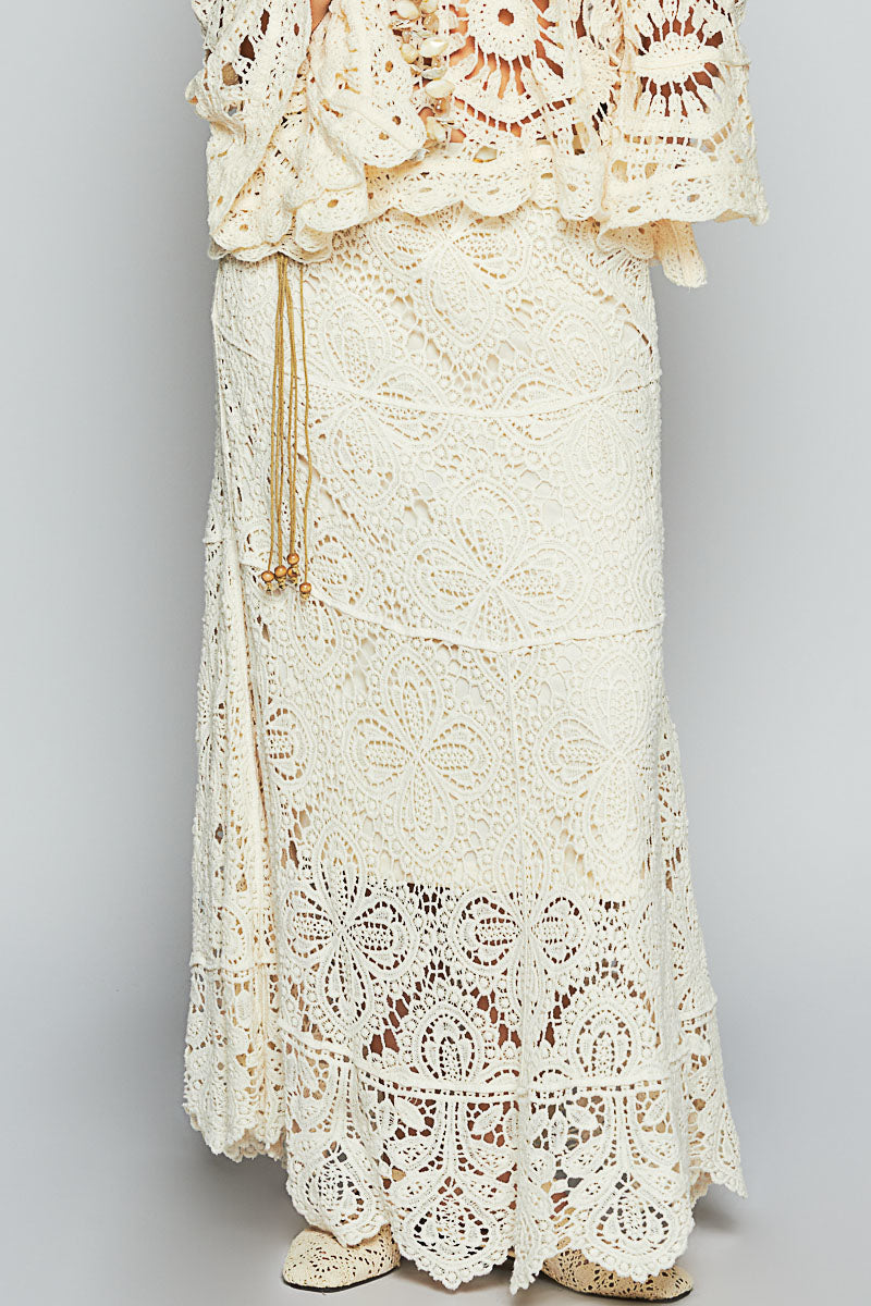 Crochet Knit Maxi Skirt
