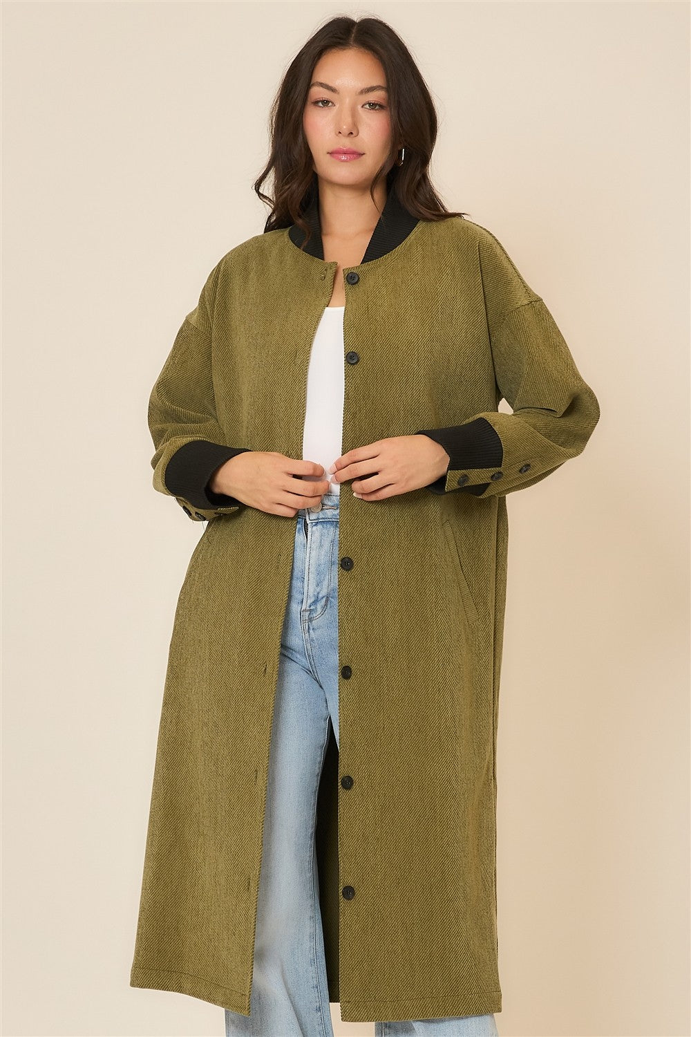 Adalee Corduroy Long Coat