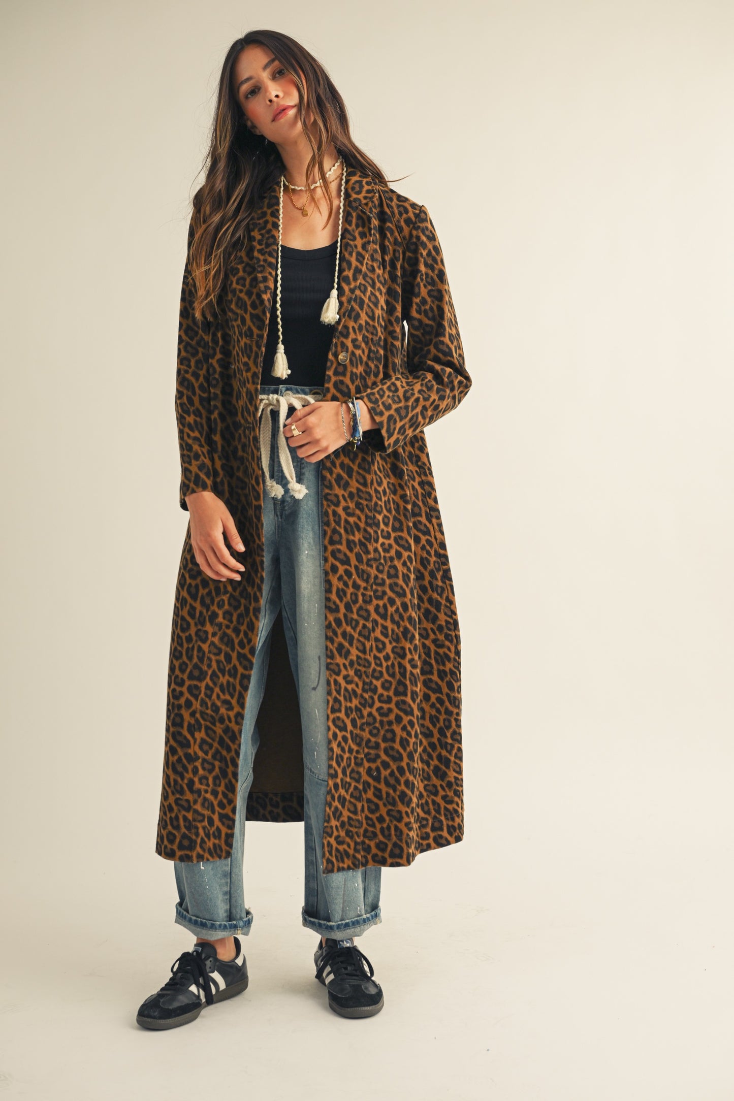 French Leopard Long Jacket