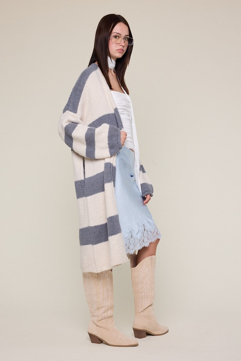 Josie Wide Stripe Long Cardi