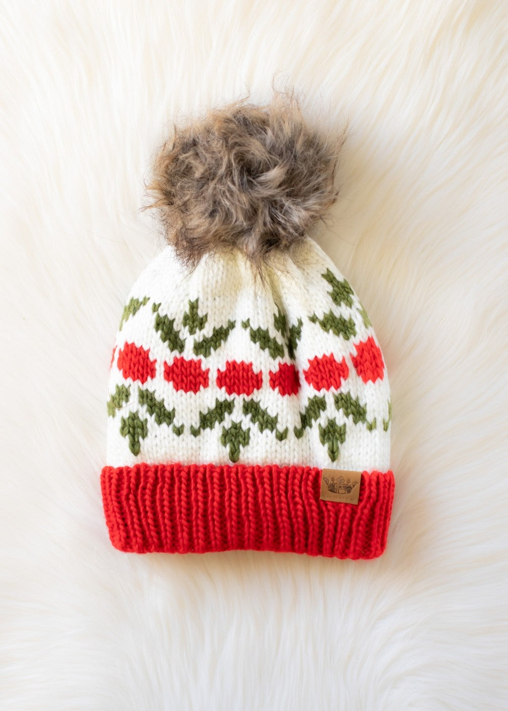 Ivy & Holly Patterned Pom Hat