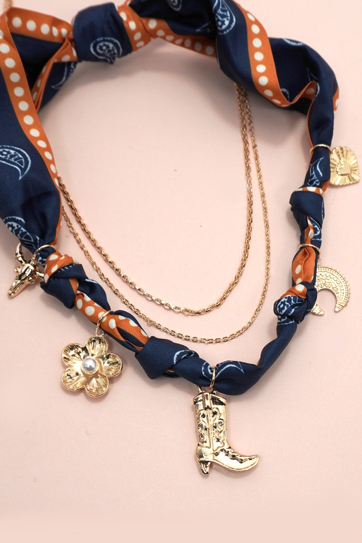 These Boots Are Made For Walkin' Charm Bandana Necklace