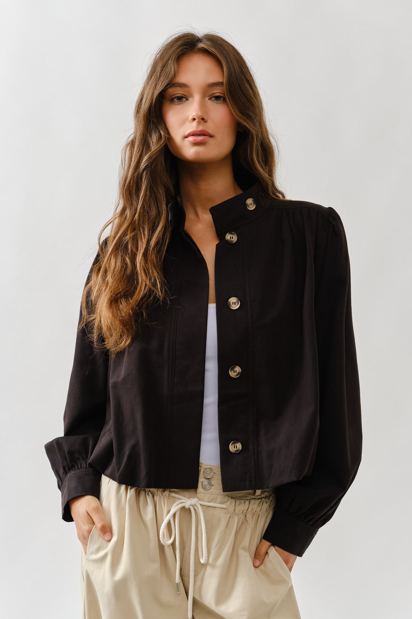 Short Balloon Trench Jacket