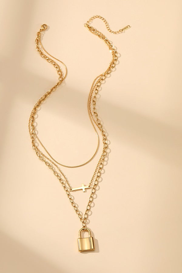 Lock In Faith Layer Necklace