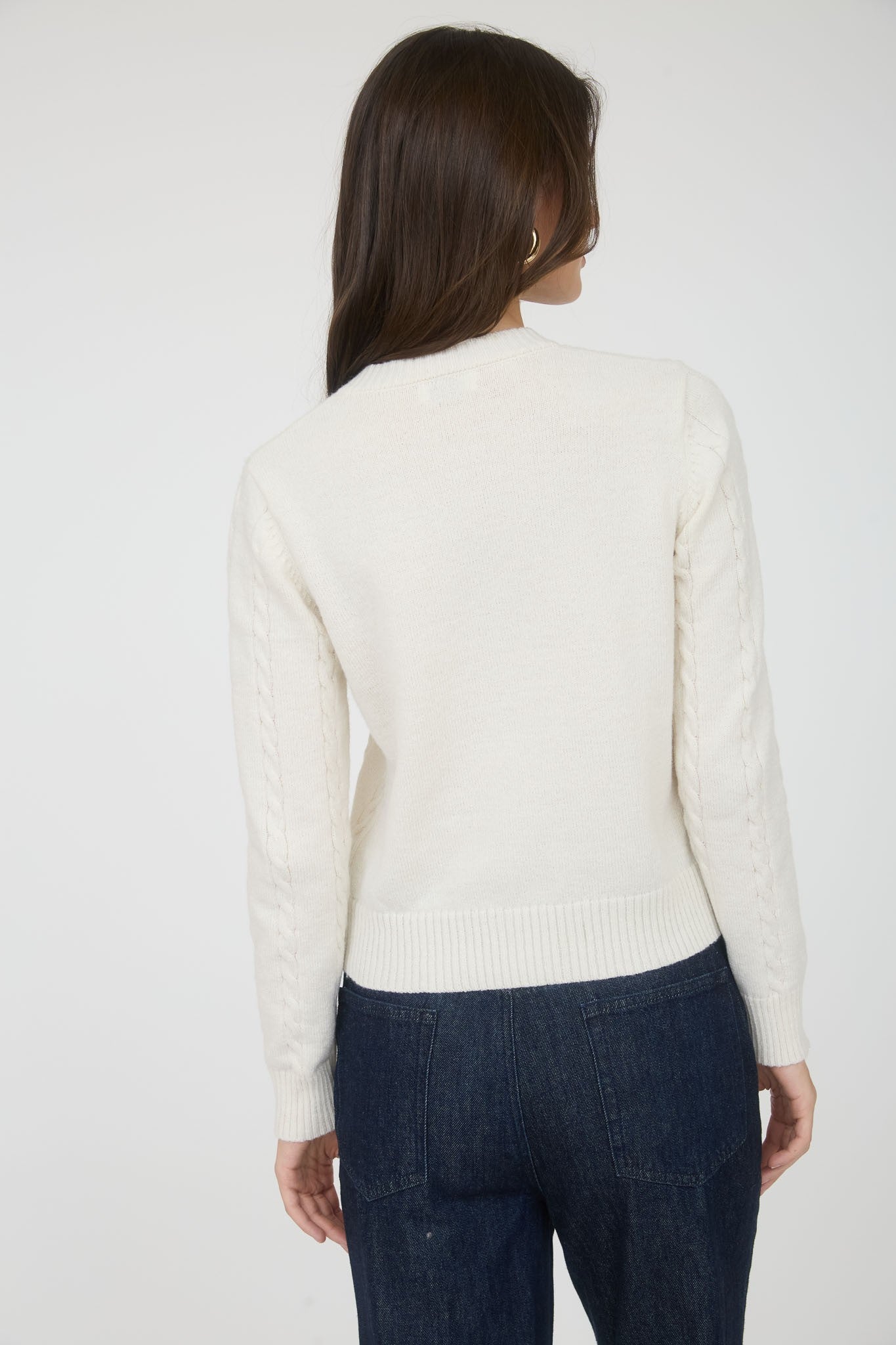 Horse Embroidered Cable Knit Cardi