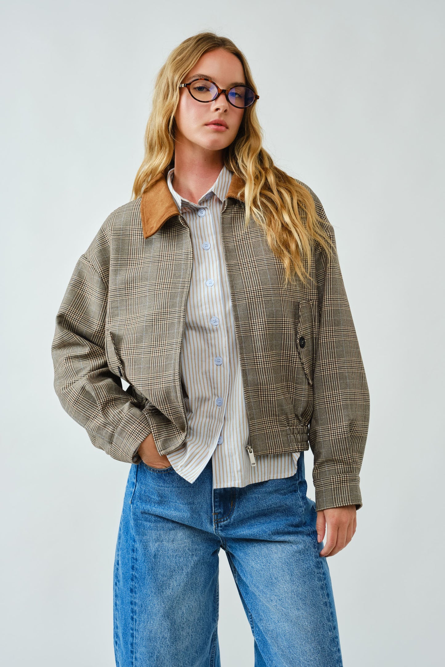 Parker Plaid Bomber Jacket