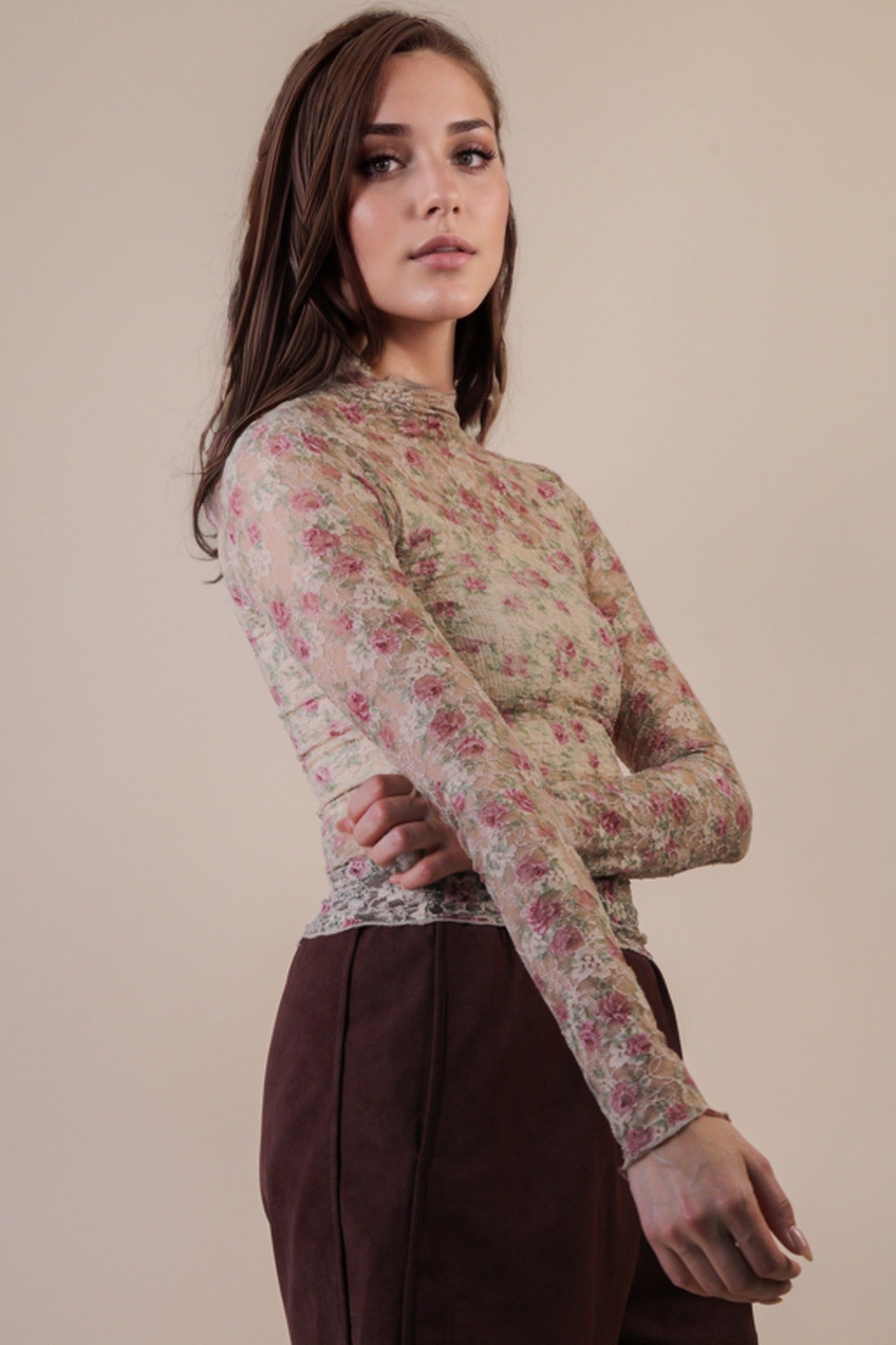 Floral Mesh Lace Top