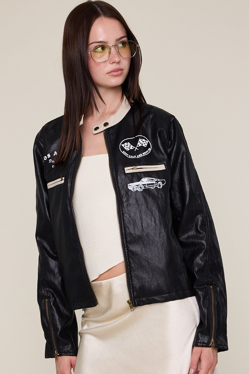 Car Club Vegan Leather Jacket
