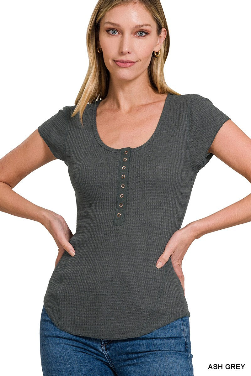 Waffle Snap Baby Tee