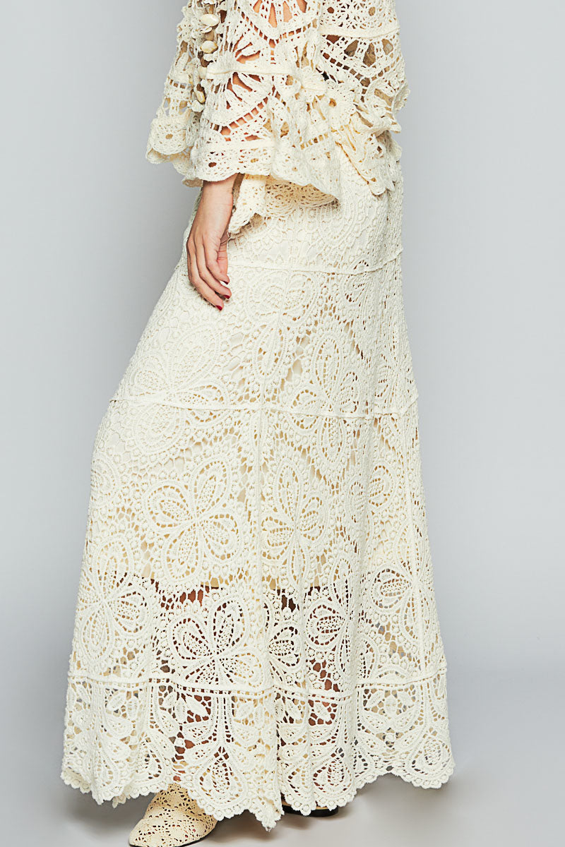 Crochet Knit Maxi Skirt