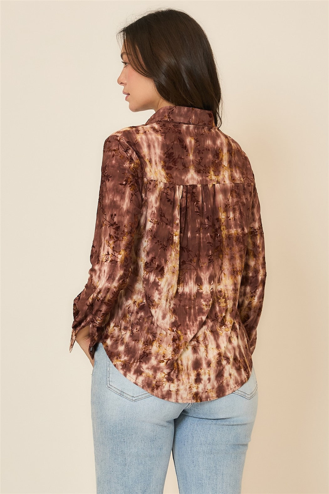 Autumn Floral Burnout Blouse