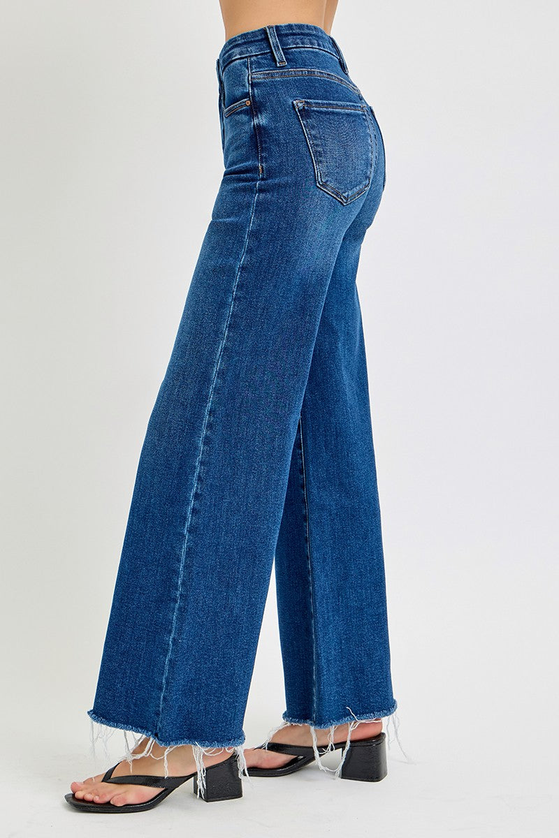 Tummy Control Mid Rise Wide Leg Jean PLUS