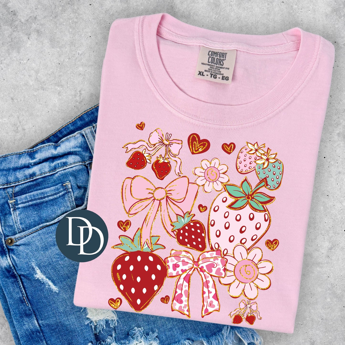 'Strawberry Summer Bows' Graphic