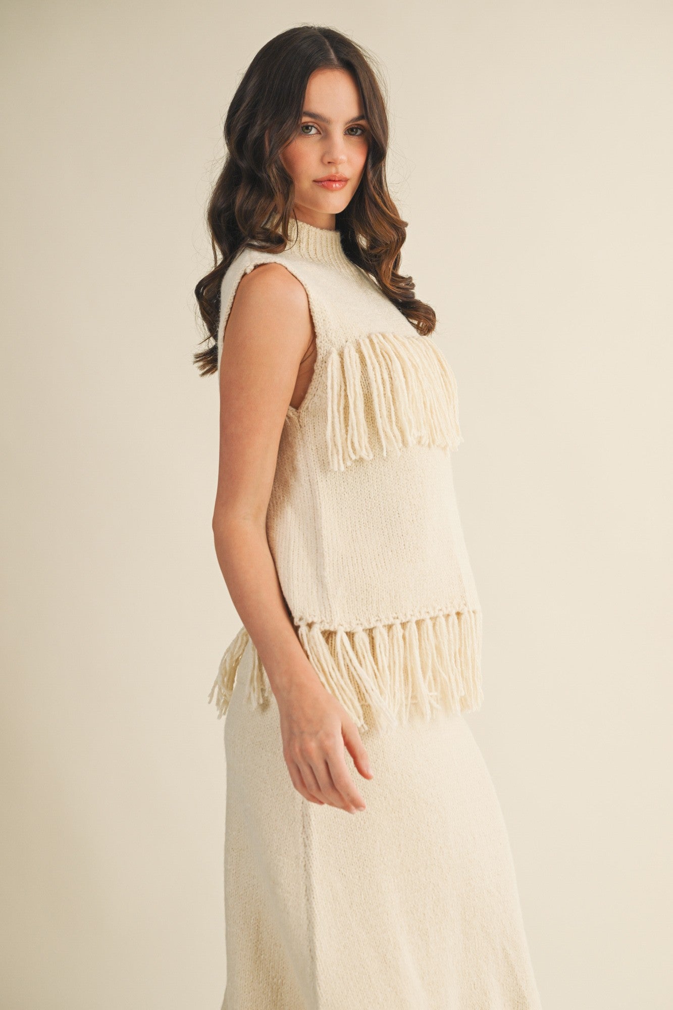 Fringed Sleeveless Sweater