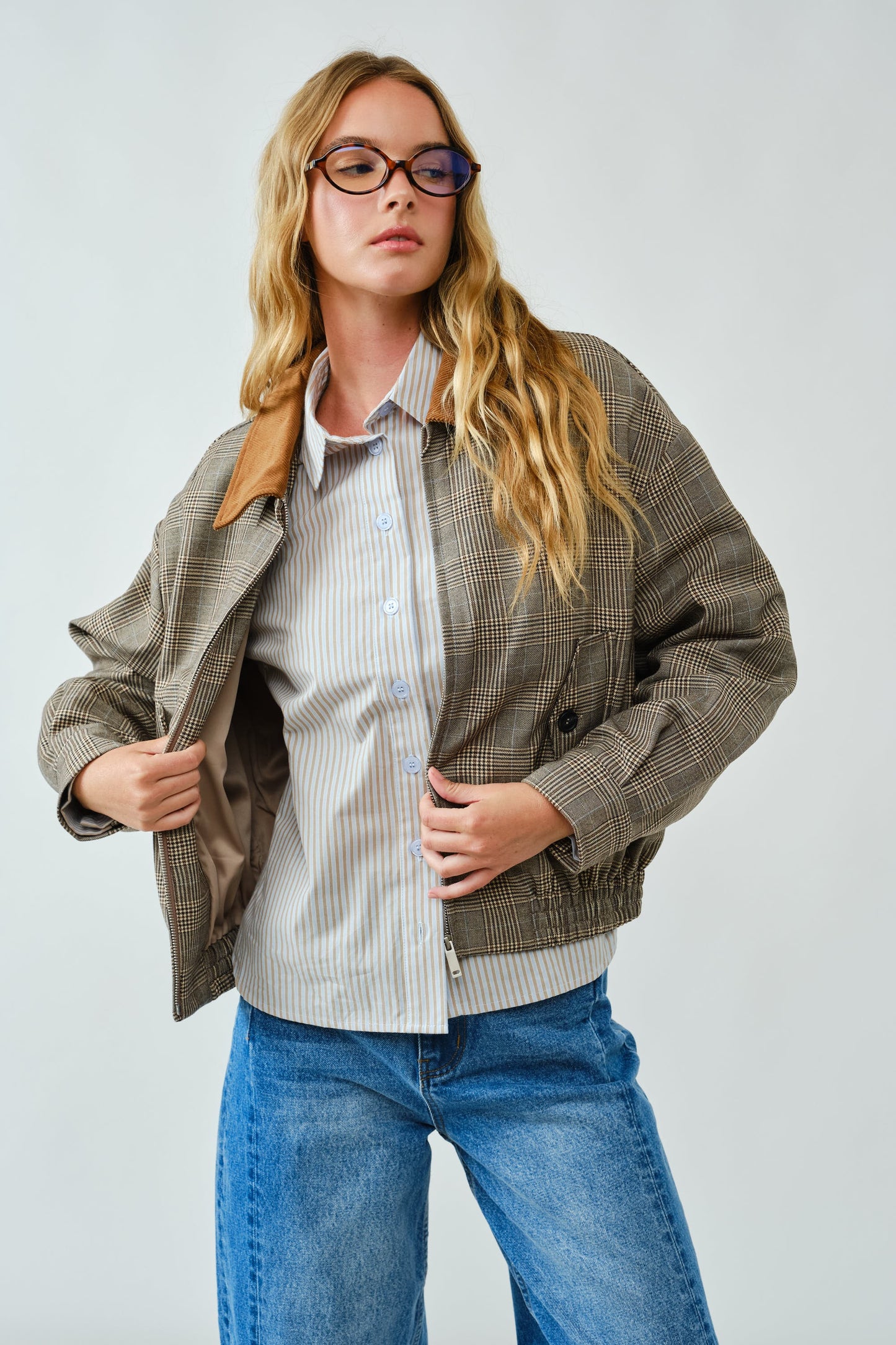 Parker Plaid Bomber Jacket
