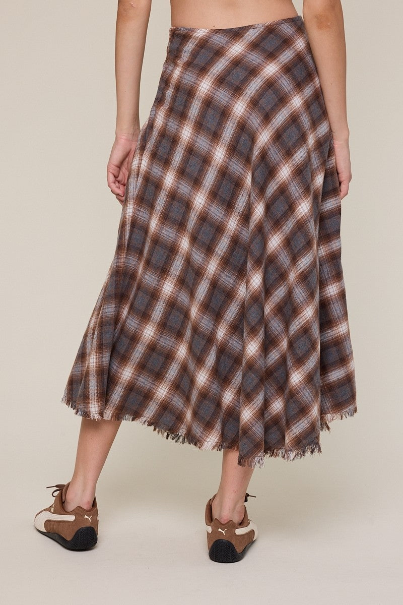 Tartan Checker Fringe Skirt