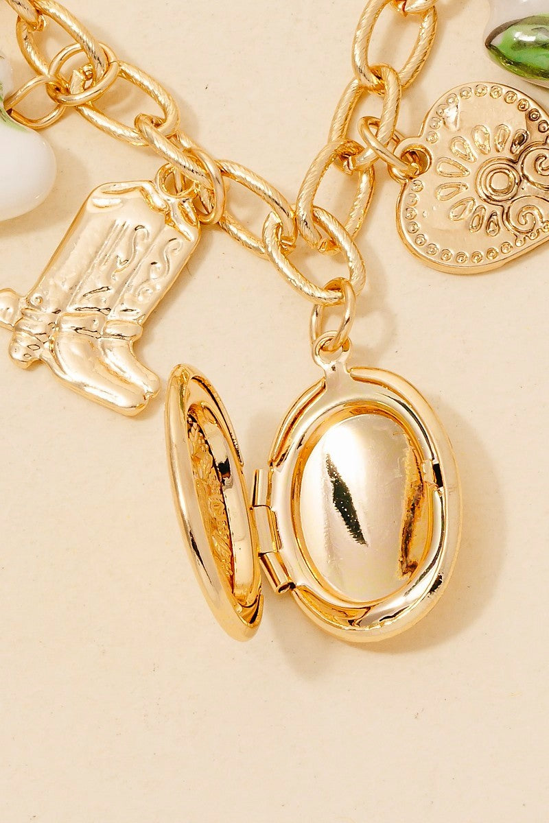 Floral Western Charm Necklace