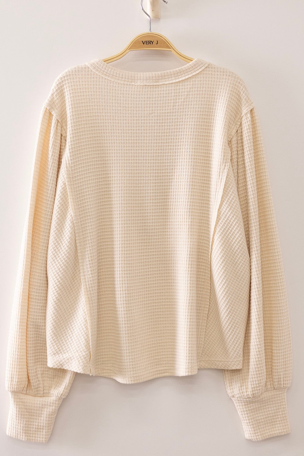 Jaslyn Waffle Knit Henley Top