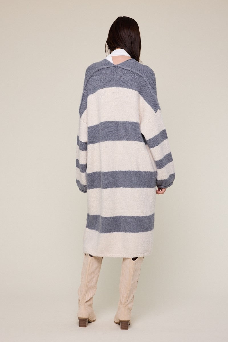 Josie Wide Stripe Long Cardi