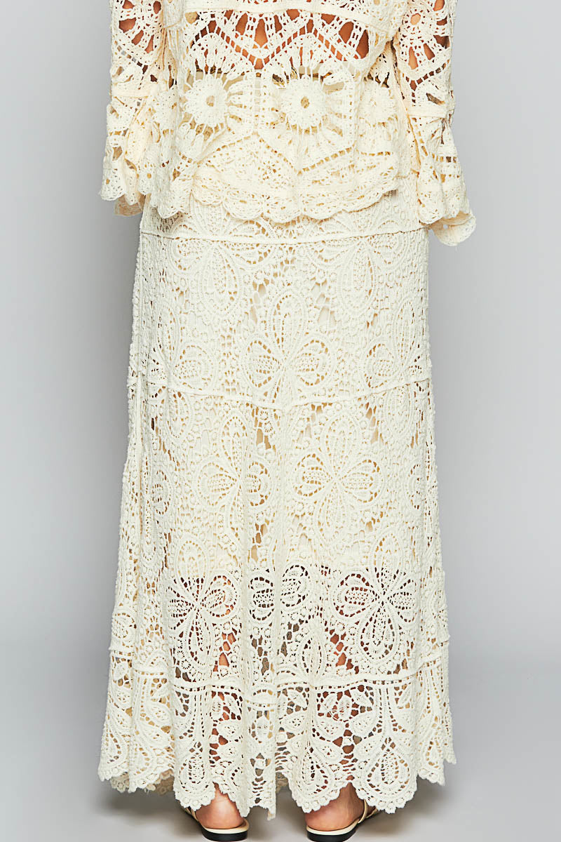 Crochet Knit Maxi Skirt