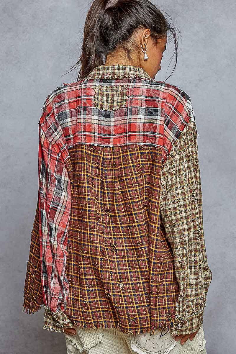 Baylor Plaid Mix Button Down