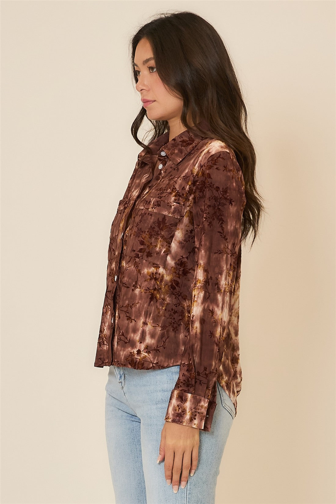 Autumn Floral Burnout Blouse
