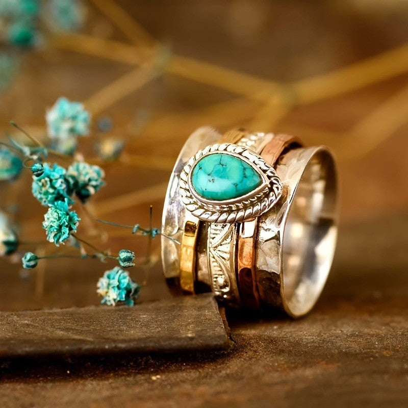 Teardrop Natural Stone Ring