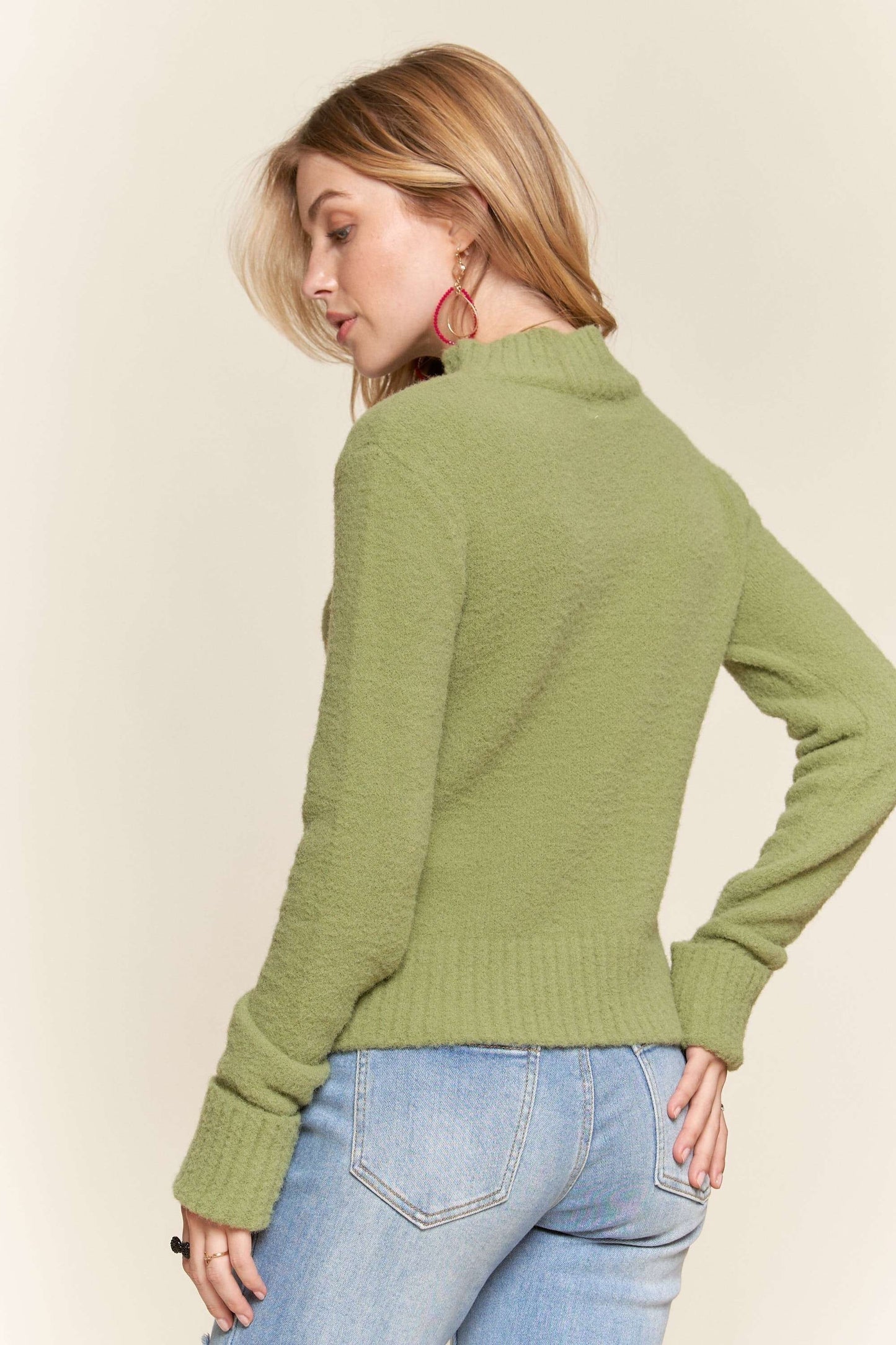 Mock Neck Soft Sweater