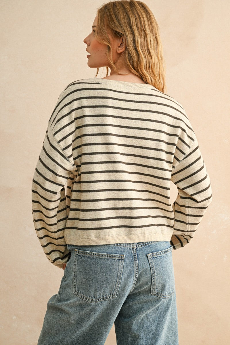 Lia Striped Knit Top