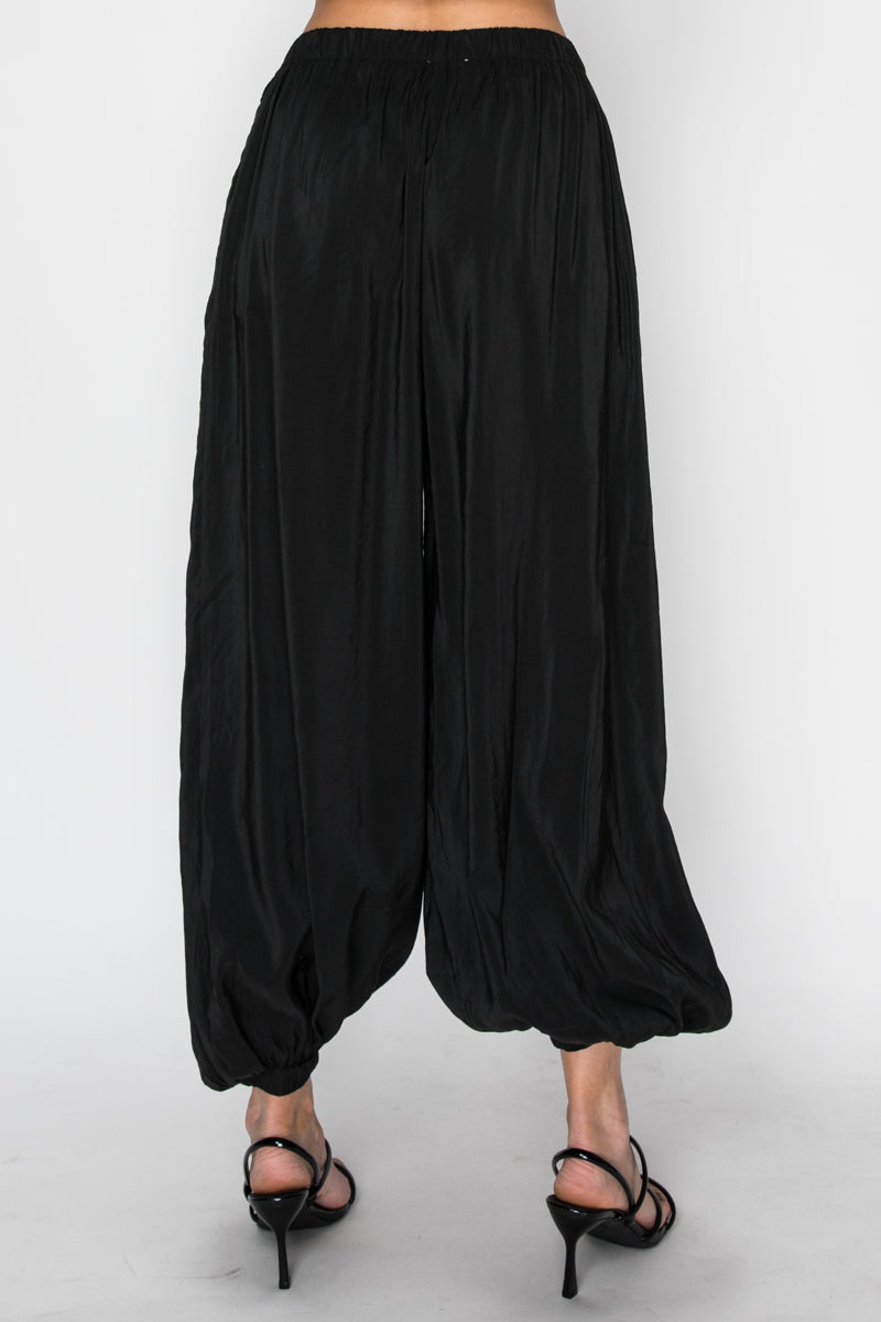 Pleated Wide Leg Harem Pants