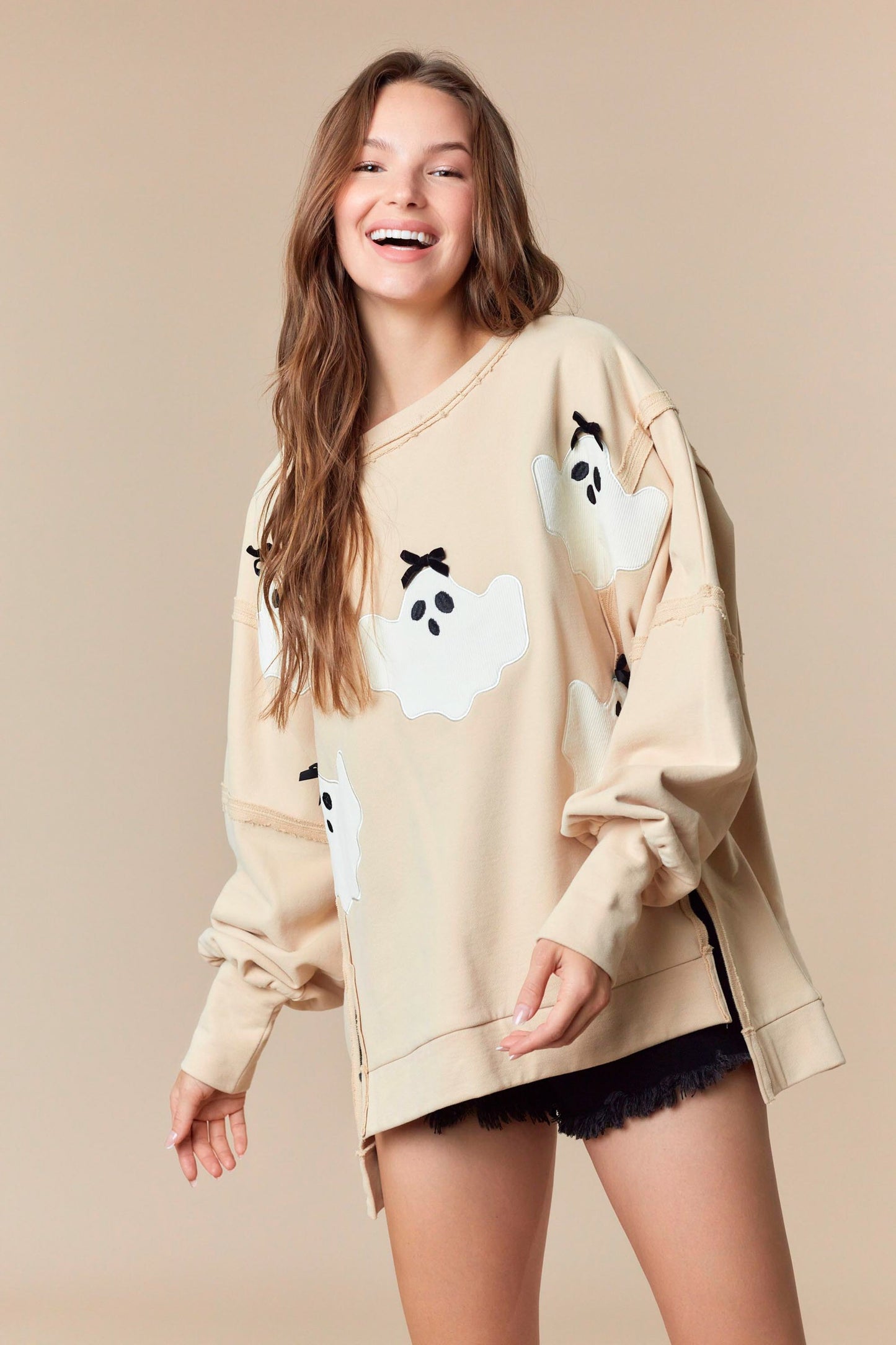 Boo With Bow Oversized Sweatshirt