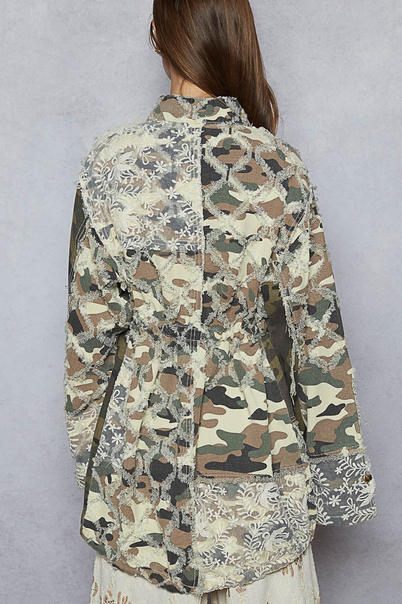 Camo & Lace Utility Jacket