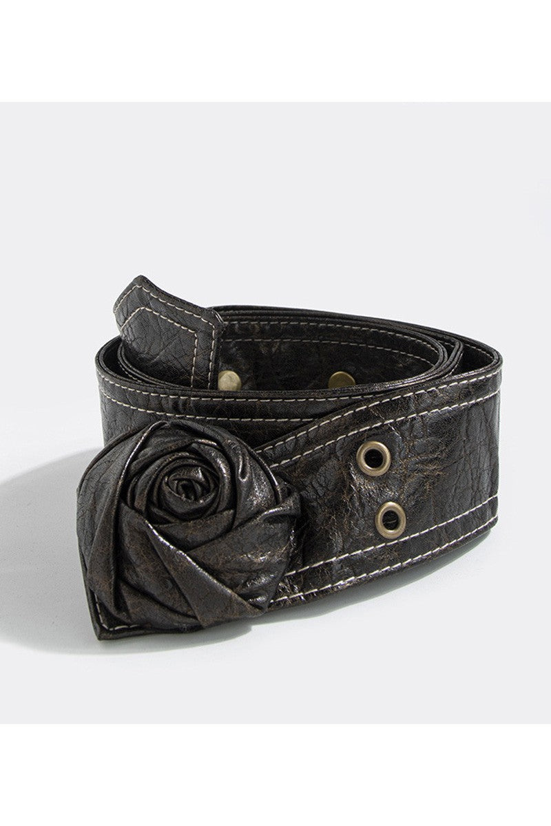 Rose Flower Soft Snap On Belt