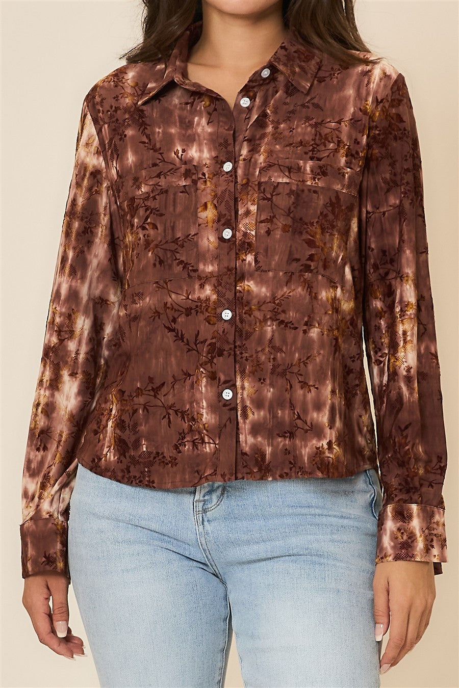 Autumn Floral Burnout Blouse