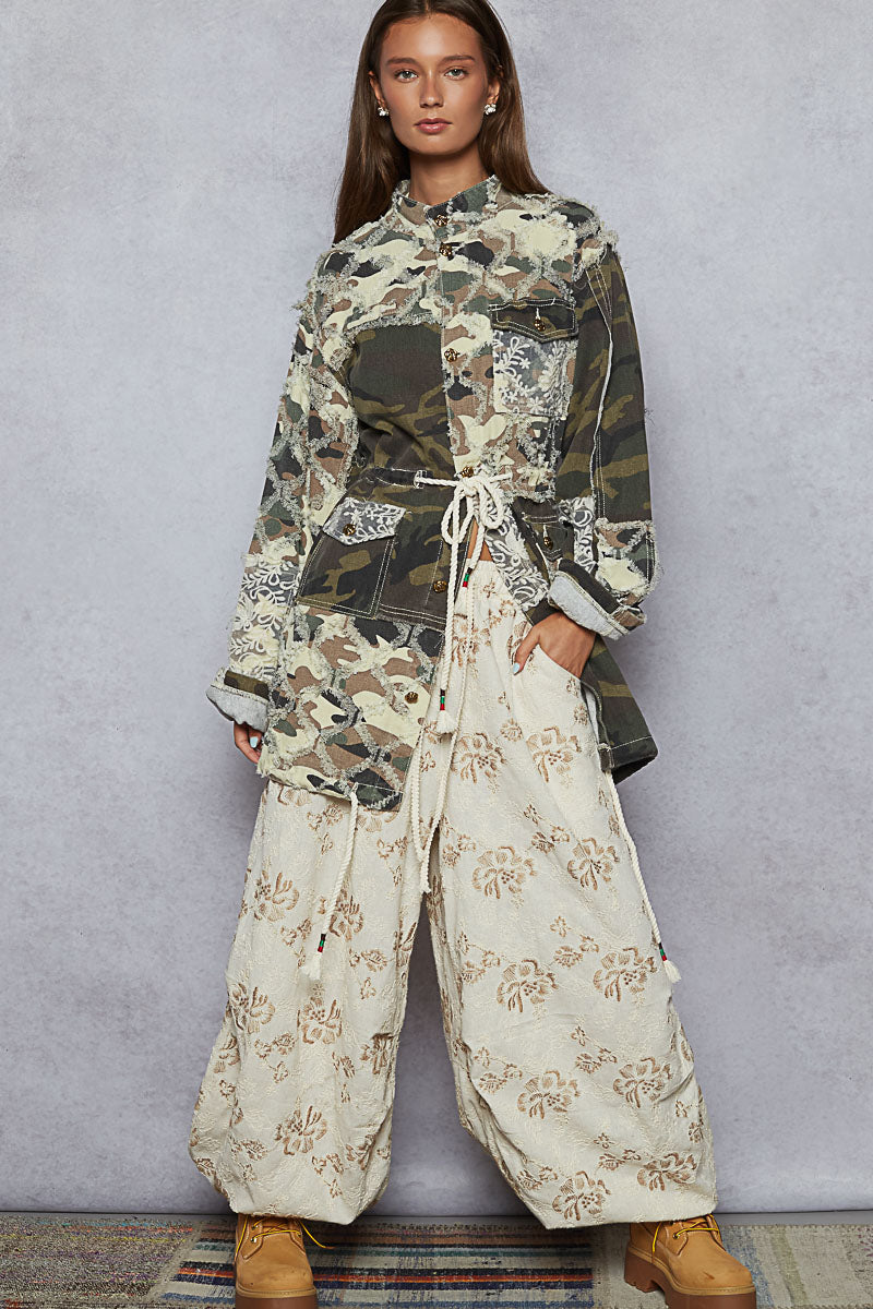 Camo & Lace Utility Jacket