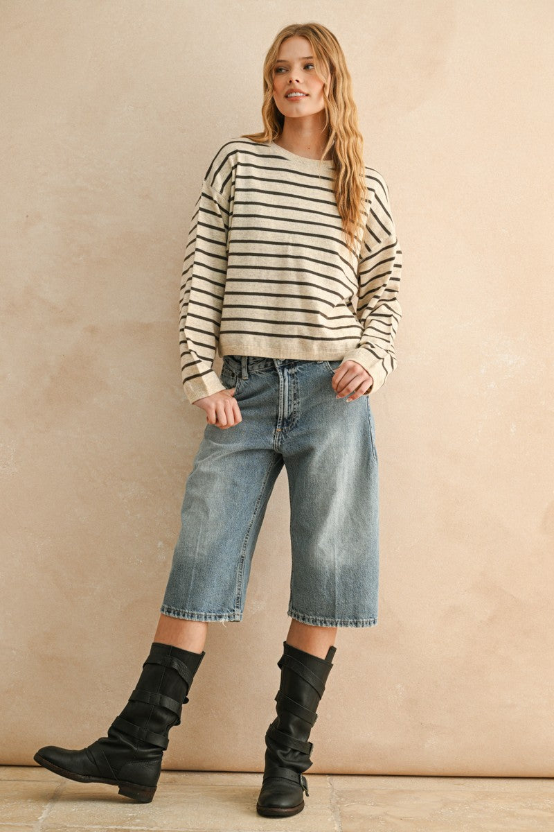 Lia Striped Knit Top