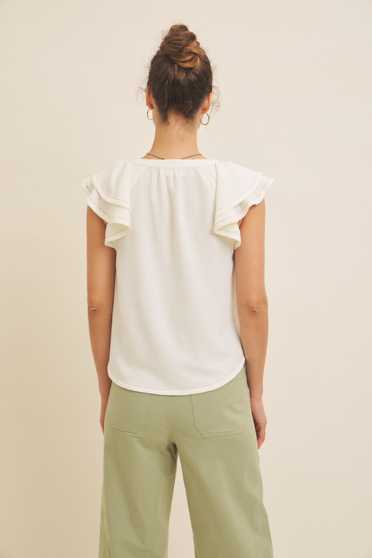 Button Down Ruffle Blouse