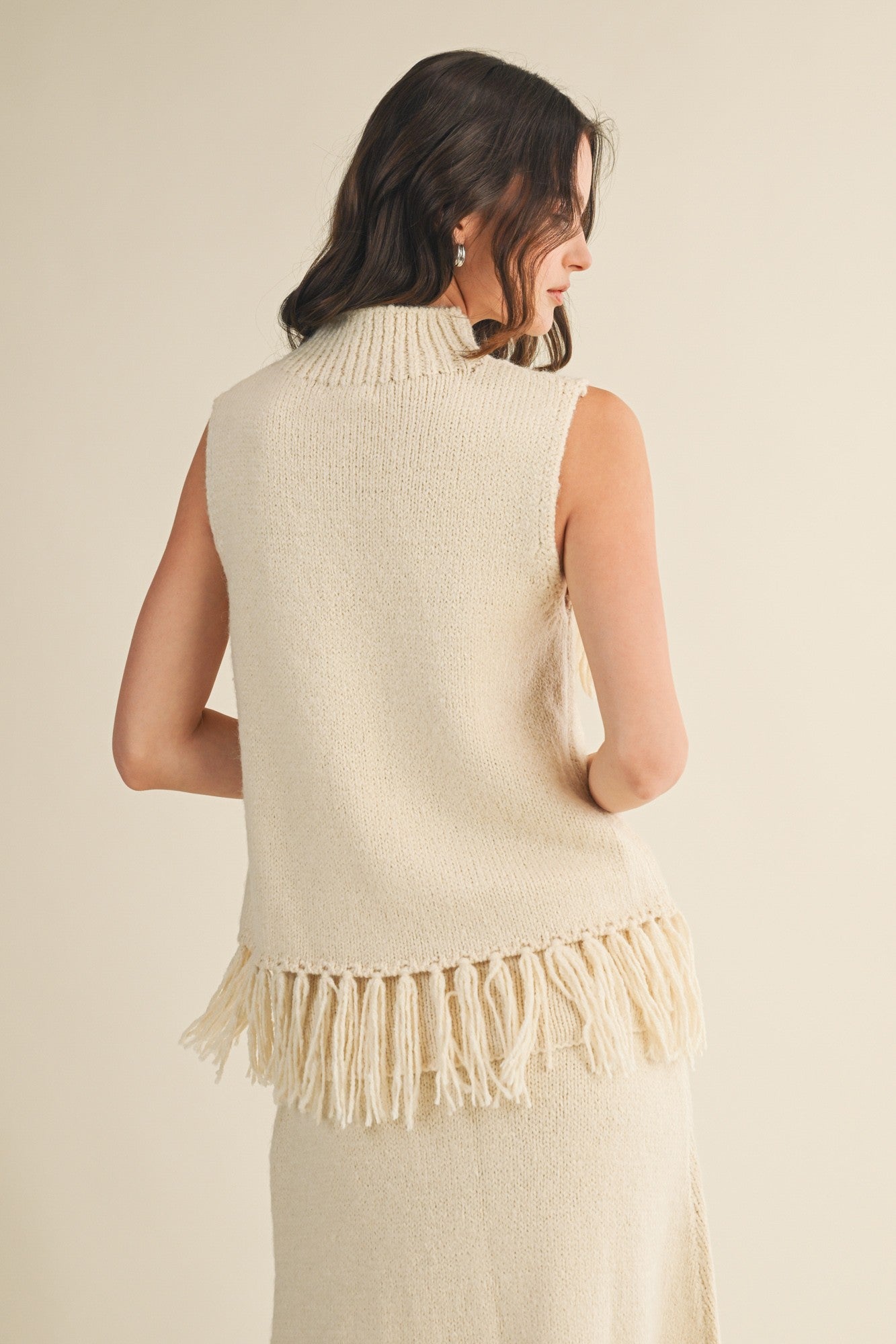 Fringed Sleeveless Sweater
