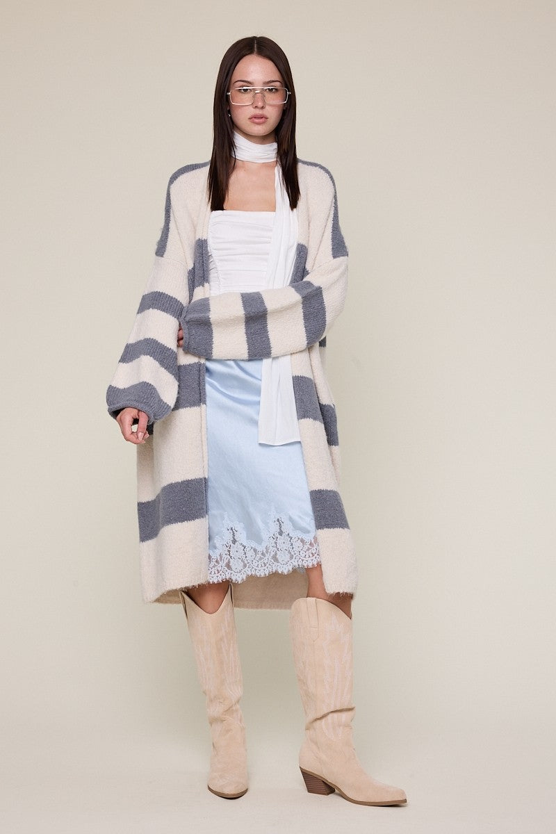 Josie Wide Stripe Long Cardi