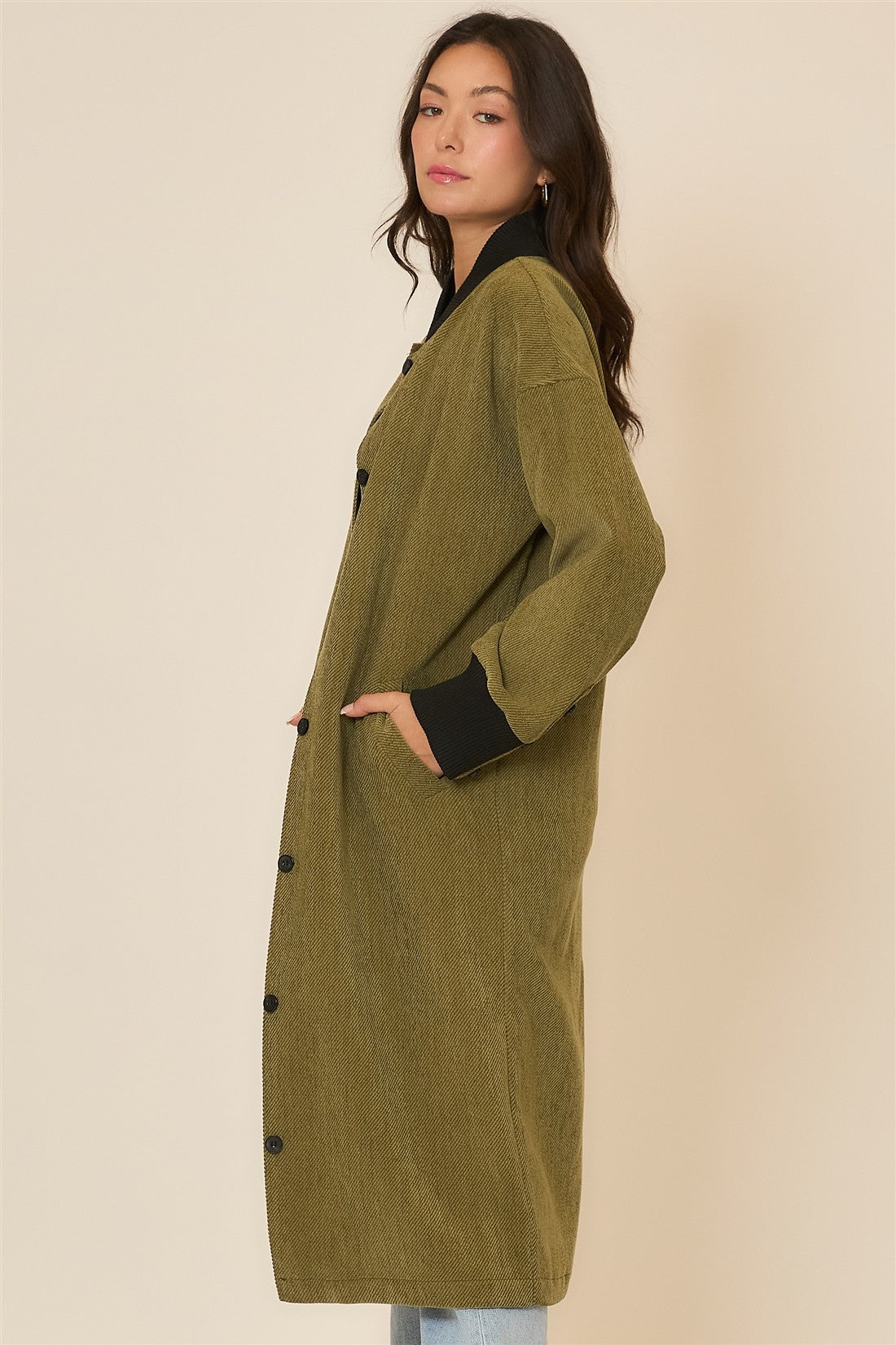 Adalee Corduroy Long Coat