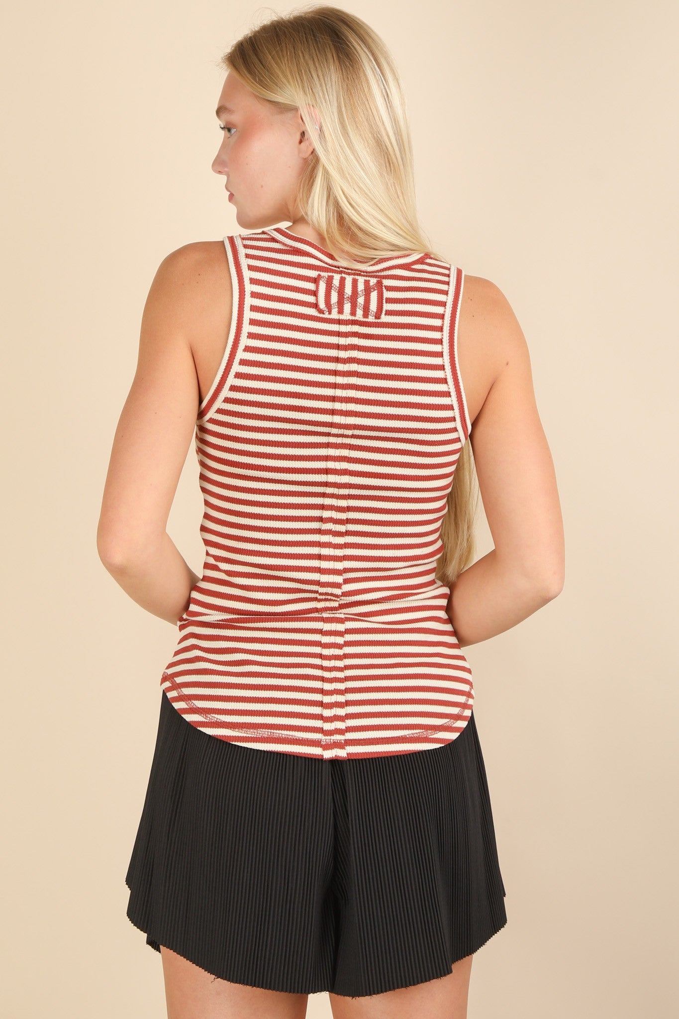 Striped Button Down Tank