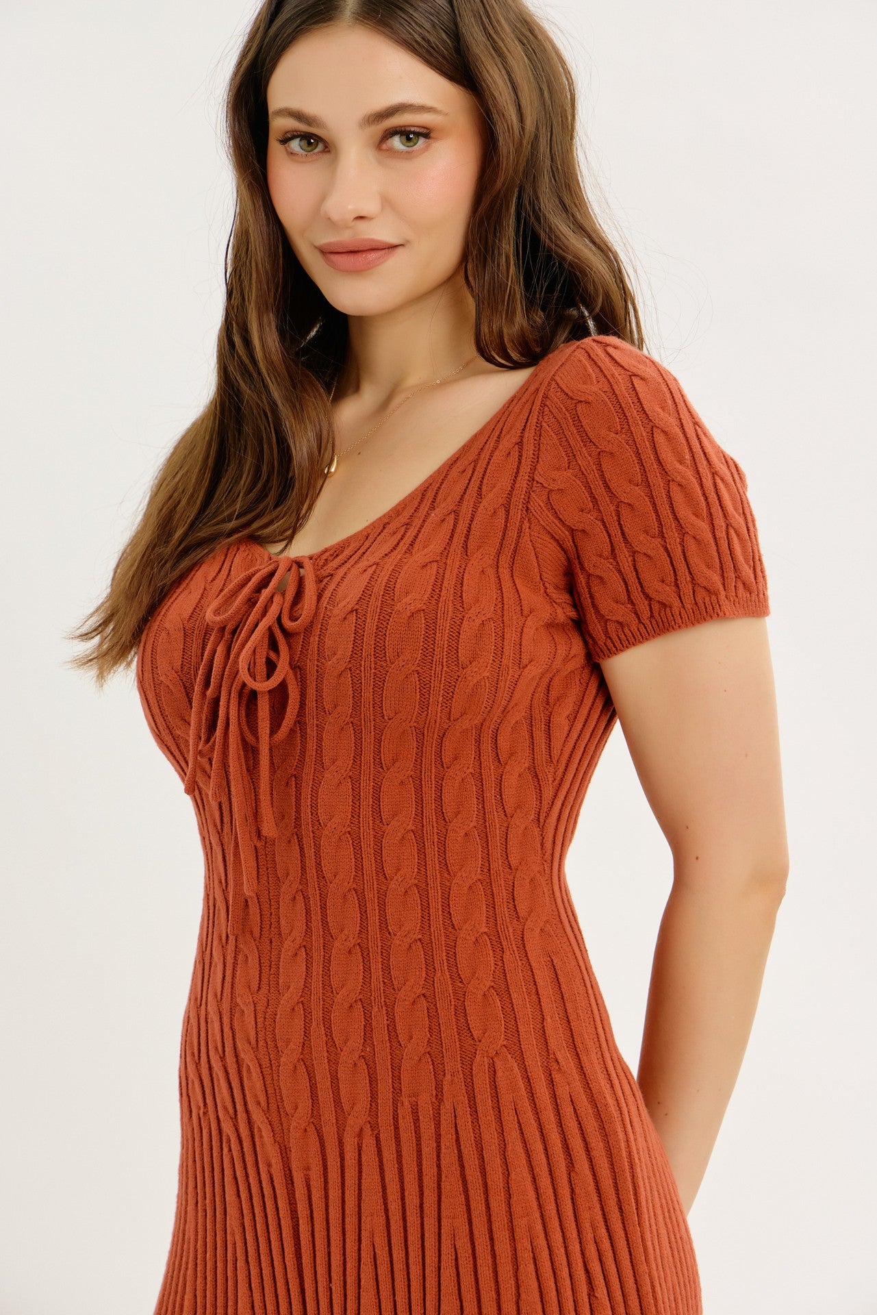 Mia Cable Knit Sweater Dress