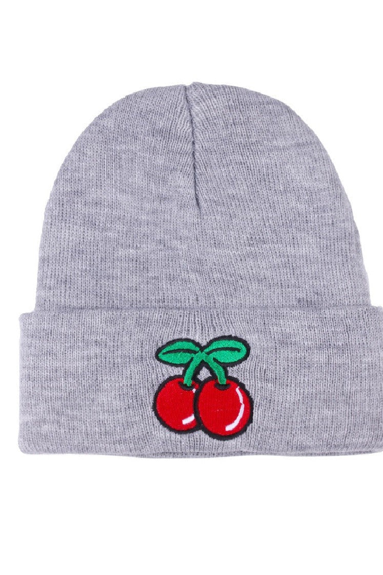 Cherry Embroidered Beanie
