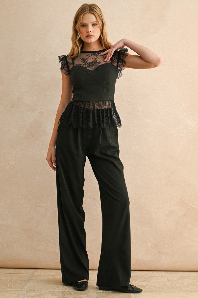 Lace Peplum Top