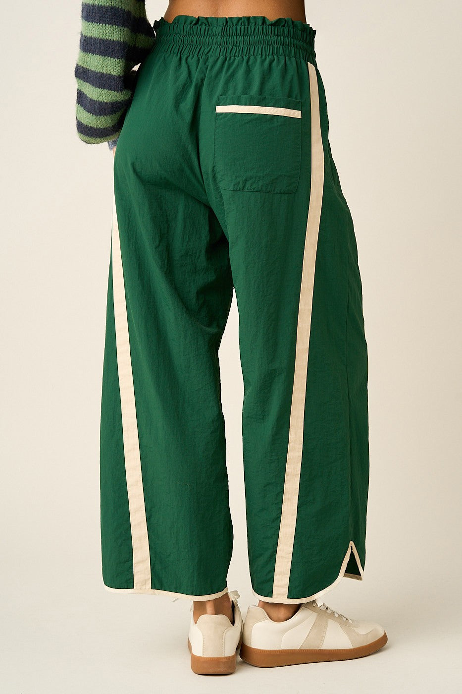 Sporty Stripe Nylon Barrel Pants