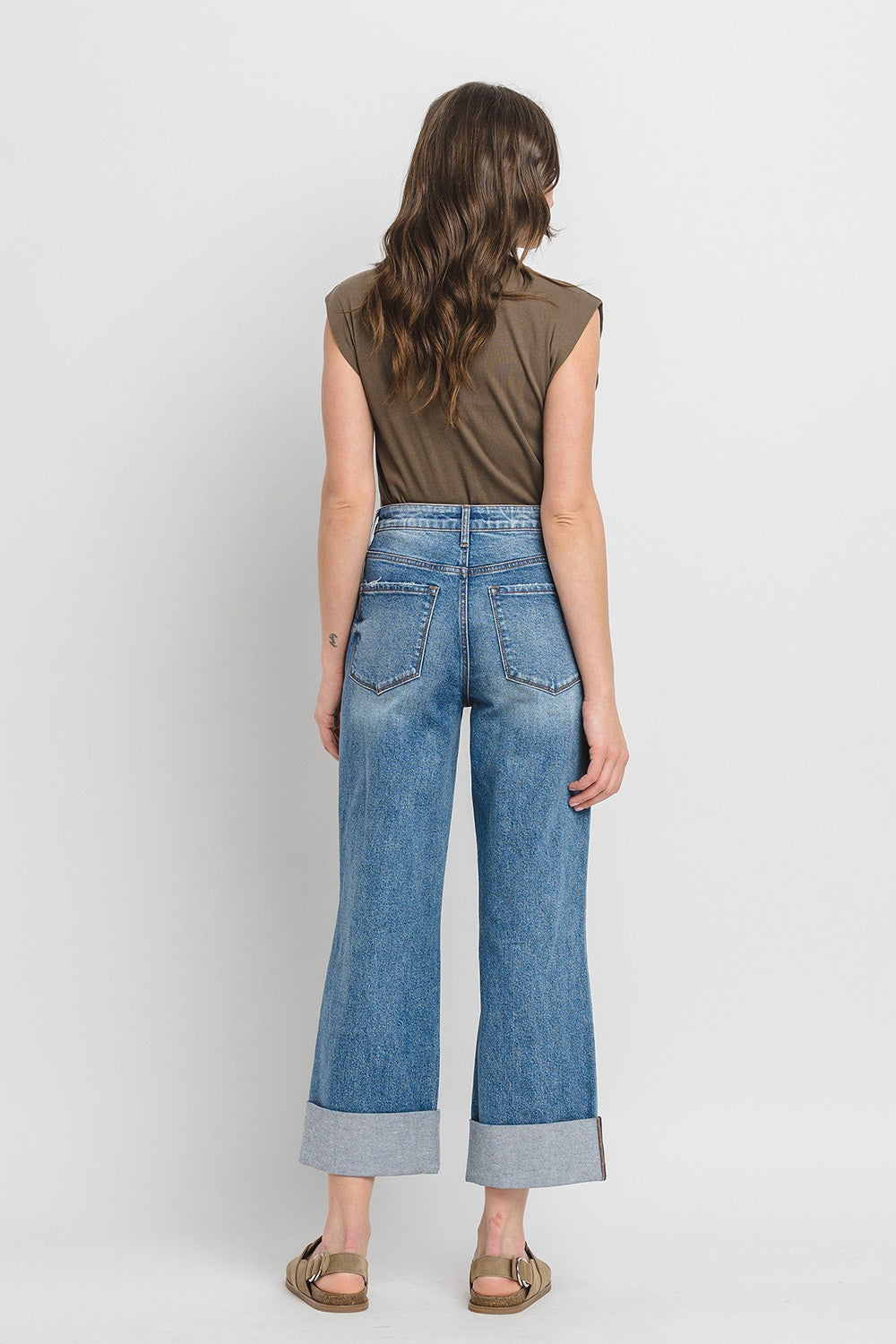 Rosy Double Cuff Baggy Jean