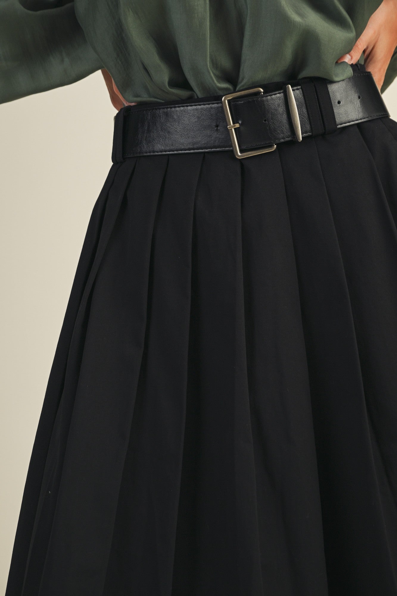 M. Priestly Belted Pleated Skirt
