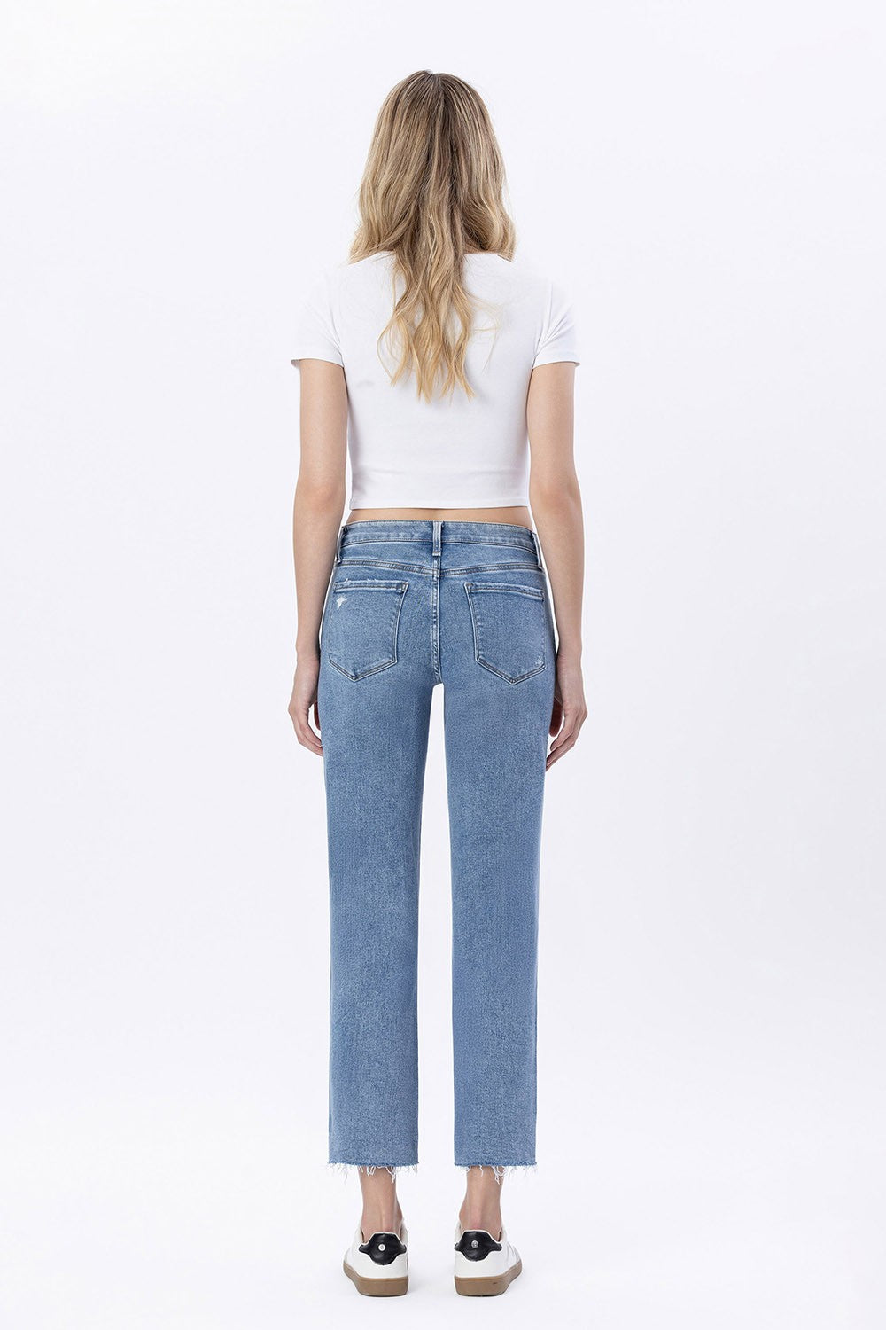 Mid Rise Medium Wash Straight Jean by Vervet