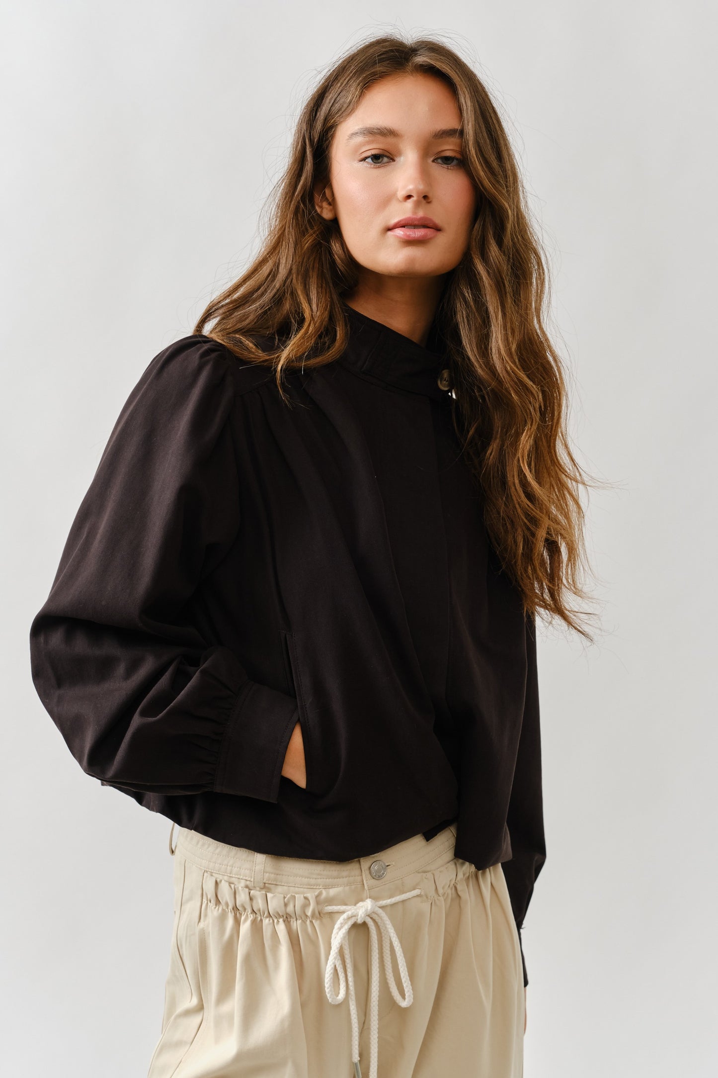 Short Balloon Trench Jacket